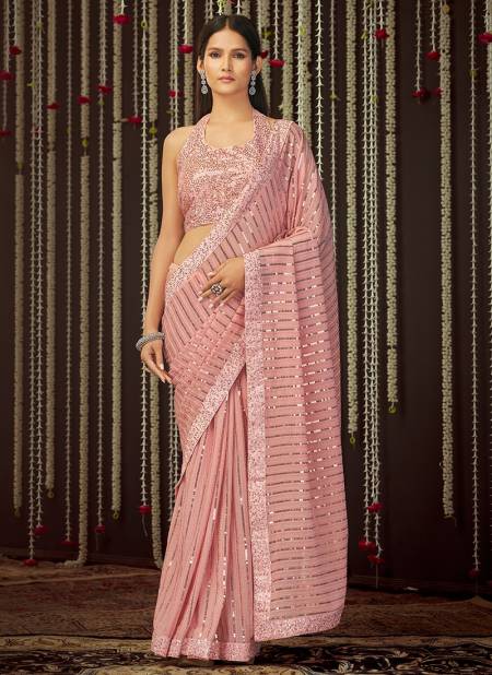 Baby Pink ARYA IMPERIAL 5 Wedding Wear Designer Heavy Latest Saree Collection 19004